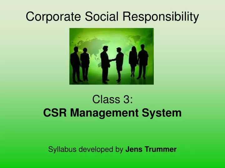 corporate social responsibility class
