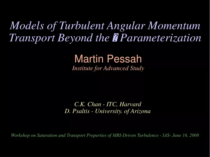 models of turbulent angular momentum transport
