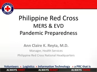 Philippine Red Cross MERS &amp; EVD  Pandemic Preparedness