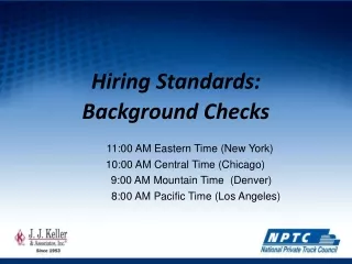 Hiring Standards:   Background Checks