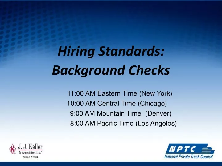 hiring standards background checks