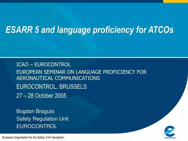 esarr 5 and language proficiency for atcos