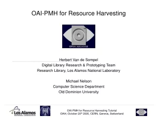 OAI-PMH for Resource Harvesting