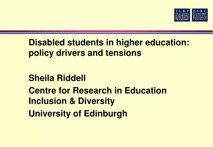 disabled students in higher education policy