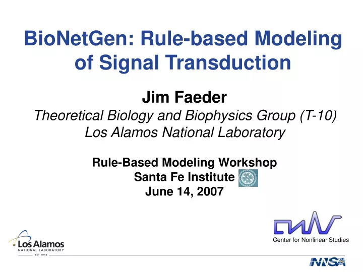 bionetgen rule based modeling of signal transduction