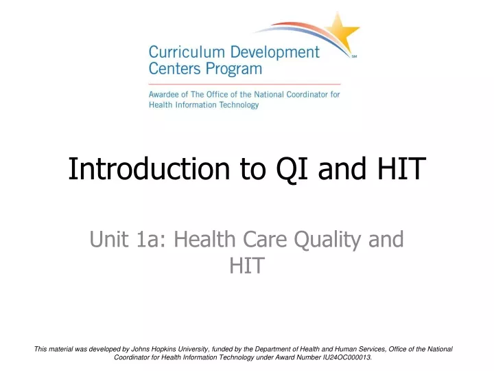 introduction to qi and hit