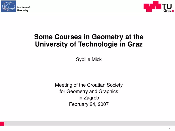 some courses in geometry at the university
