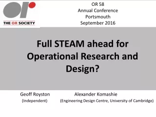 Full STEAM ahead for Operational Research and Design?