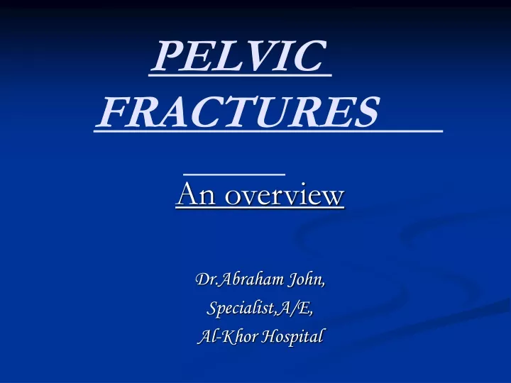 pelvic fractures