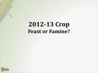 2012-13 Crop Feast or Famine?