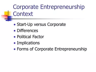 Corporate Entrepreneurship Context