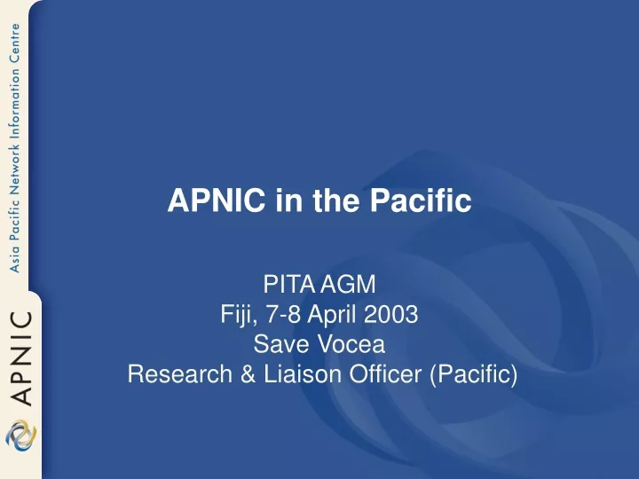 apnic in the pacific