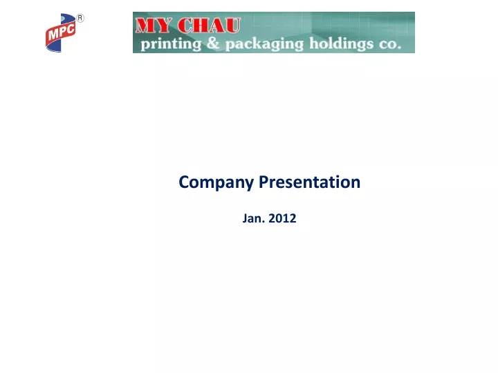 company presentation jan 2012