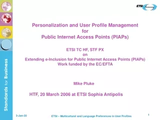 Mike Pluke HTF, 20 March 2006 at ETSI Sophia Antipolis