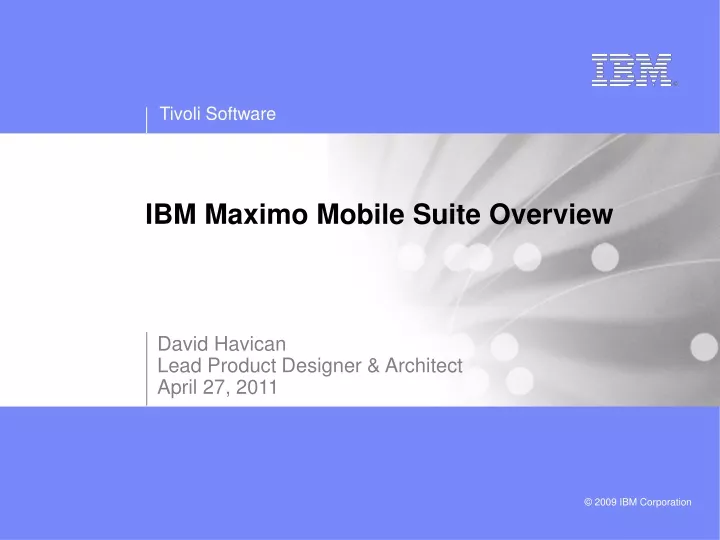 ibm maximo mobile suite overview