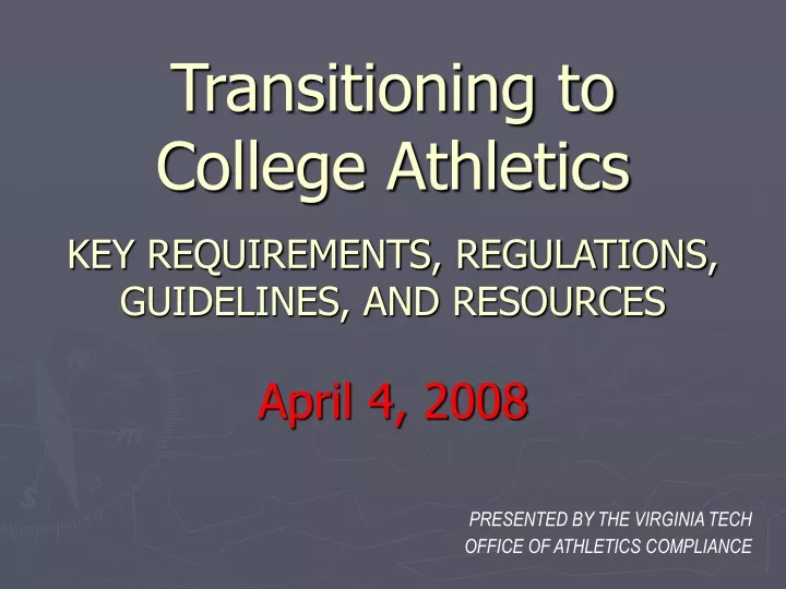 transitioning to college athletics key requirements regulations guidelines and resources