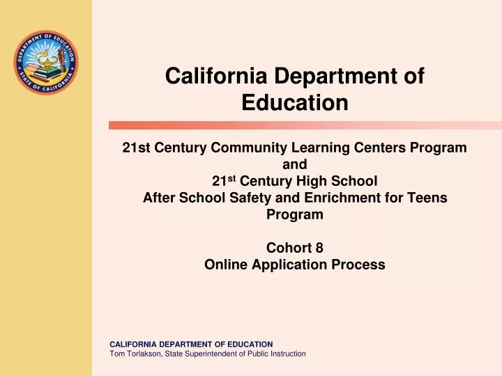 california department of education 21st century