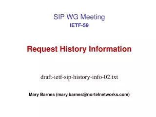 Request History Information