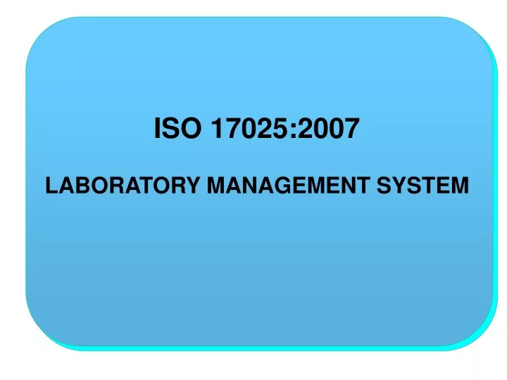 iso 17025 2007 laboratory management system