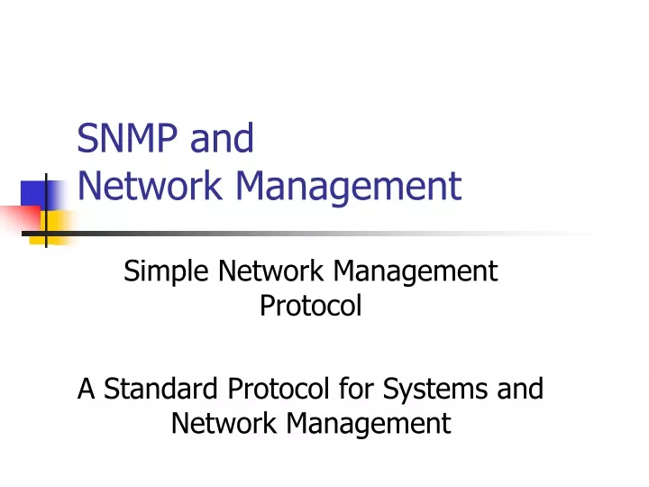 snmp and network management