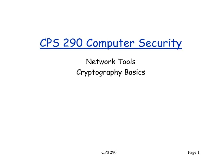 cps 290 computer security