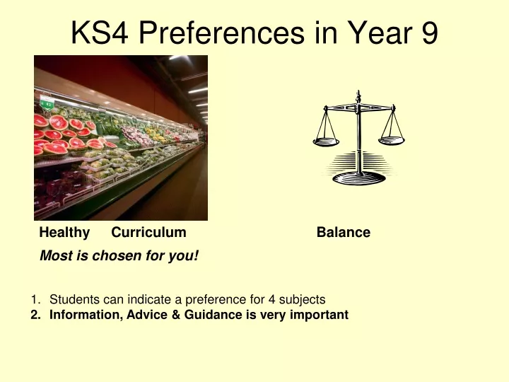 ks4 preferences in year 9