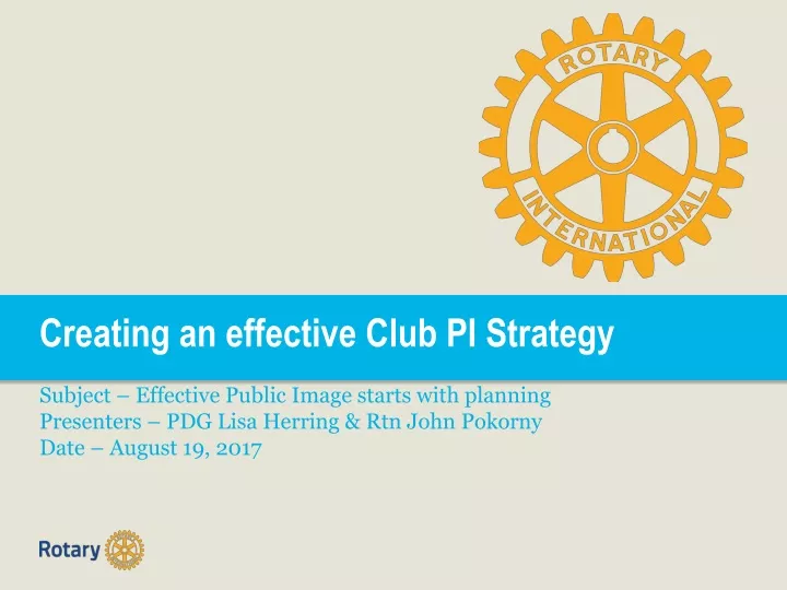 creating an effective club pi strategy subject