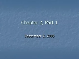 Chapter 2, Part 1