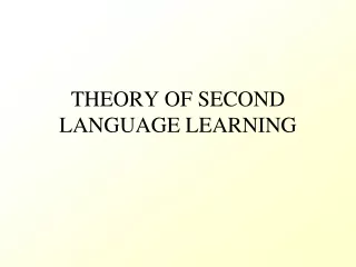 THEORY OF SECOND LANGUAGE LEARNING