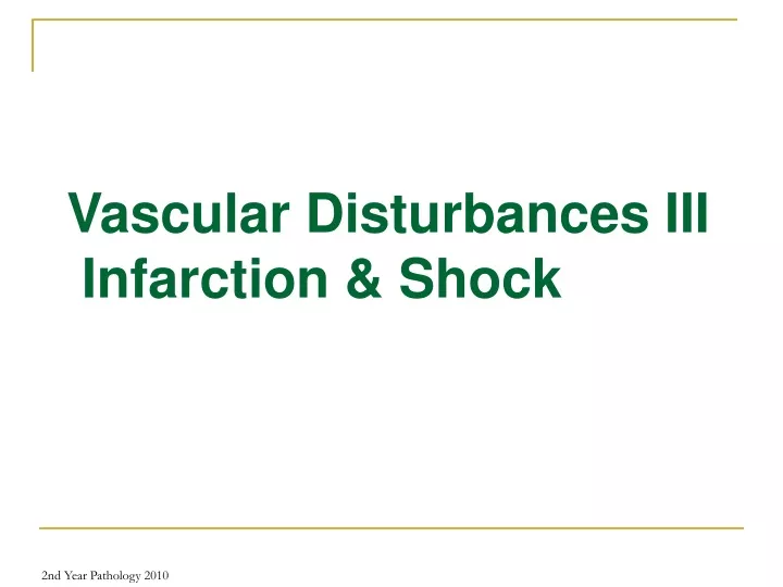 vascular disturbances iii infarction shock