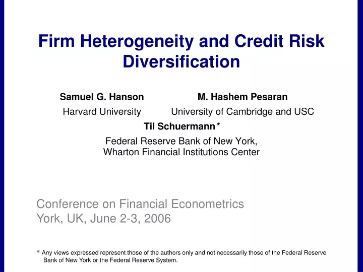 firm heterogeneity and credit risk diversification