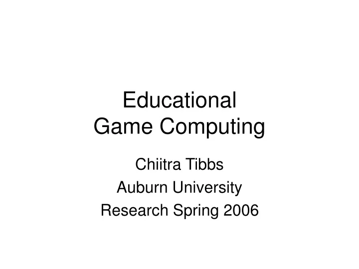 educational game computing