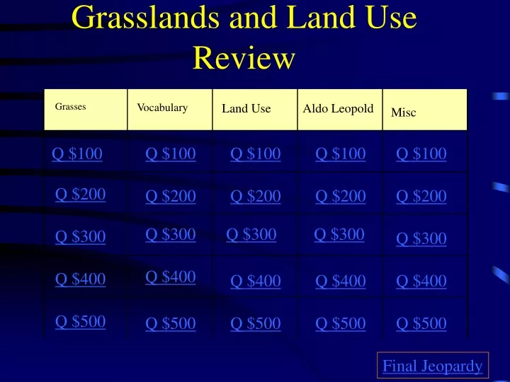 grasslands and land use review