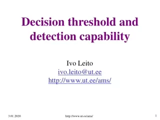 Decision threshold and detection capability