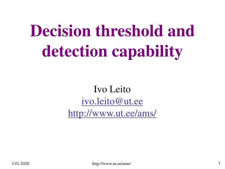 decision threshold and detection capability