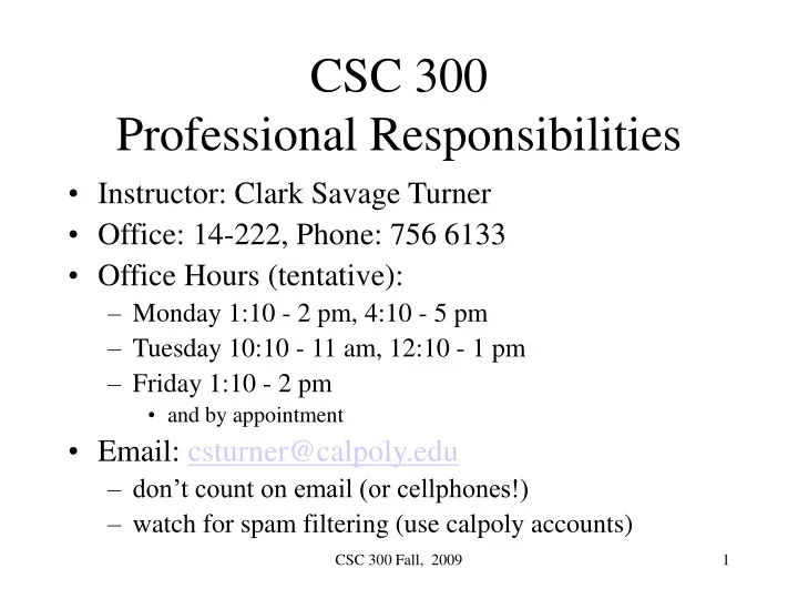 csc 300 professional responsibilities