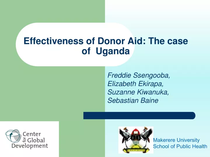 effectiveness of donor aid the case of uganda