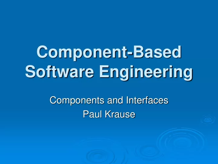 component based software engineering