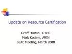 Update on Resource Certification - slide 1