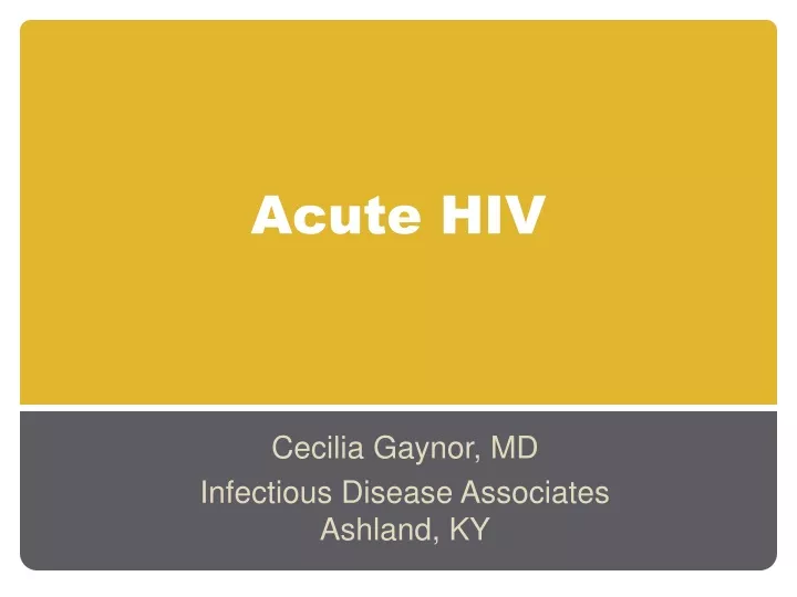 acute hiv