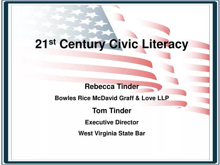 21 st century civic literacy rebecca tinder