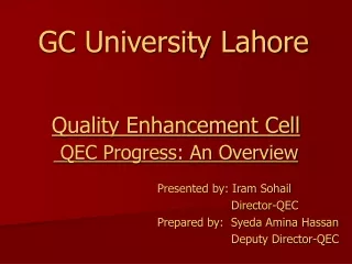 Quality Enhancement Cell QEC Progress: An Overview