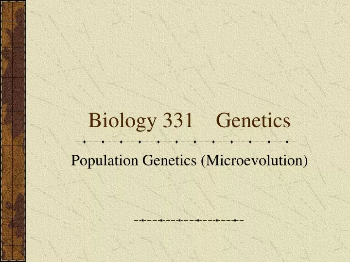 biology 331 genetics