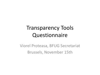 Transparency Tools Questionnaire