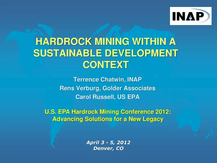 hardrock mining within a sustainable development