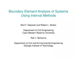 Boundary Element Analysis of Systems Using Interval Methods