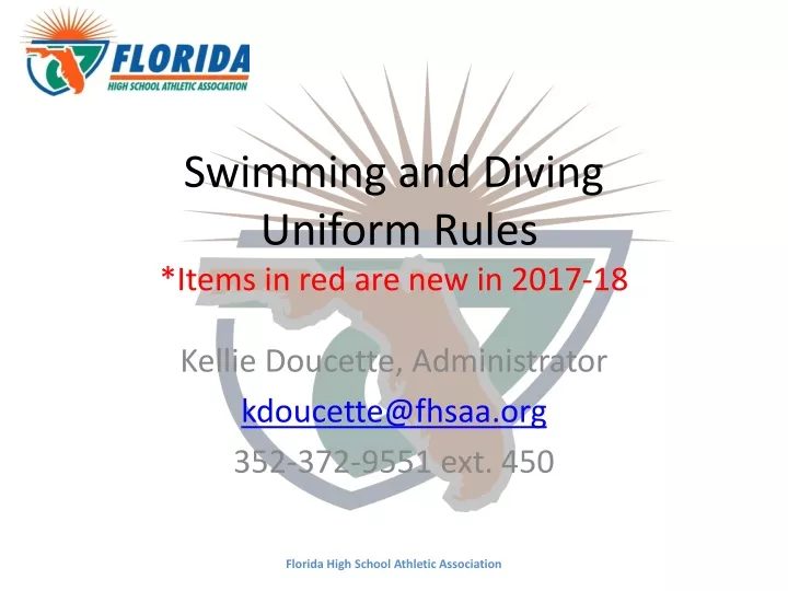 swimming and diving uniform rules items in red are new in 2017 18