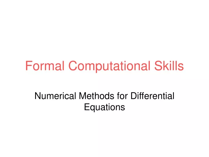 formal computational skills