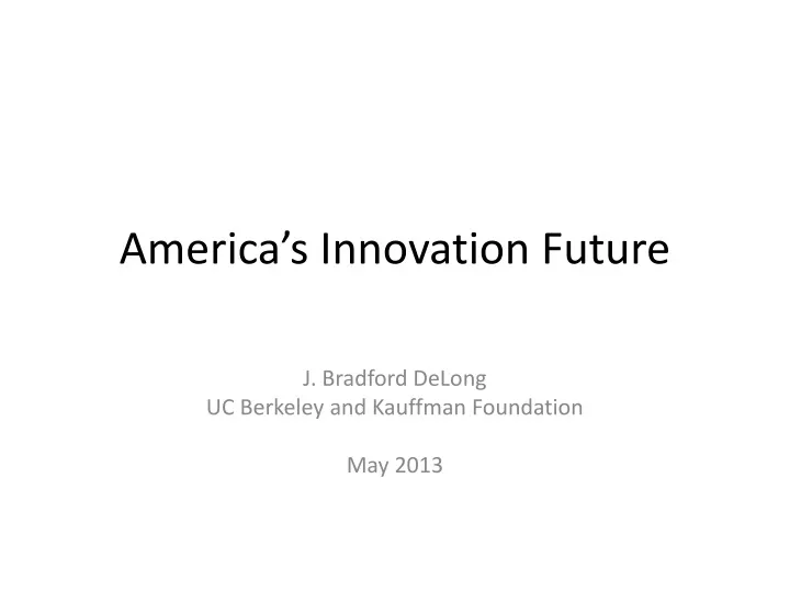 america s innovation future