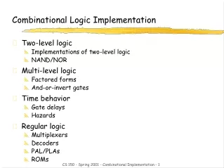 Combinational Logic Implementation